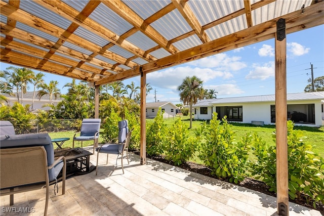 view of patio / terrace with a pergola