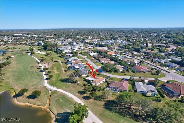 drone / aerial view with a residential view