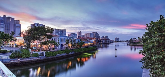 water view with a view of city