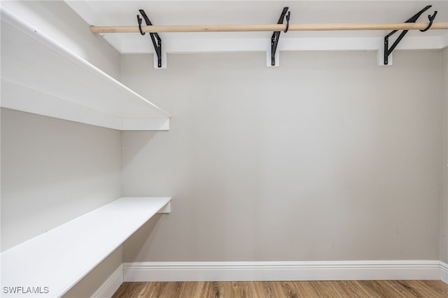 spacious closet with light wood finished floors