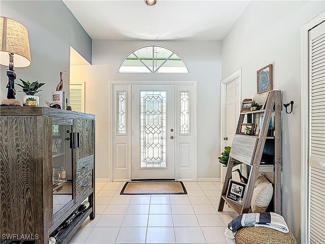 view of tiled foyer entrance