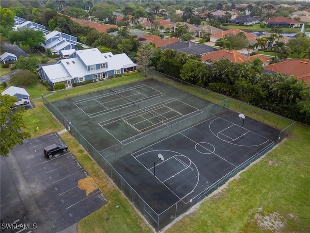 aerial view with a residential view