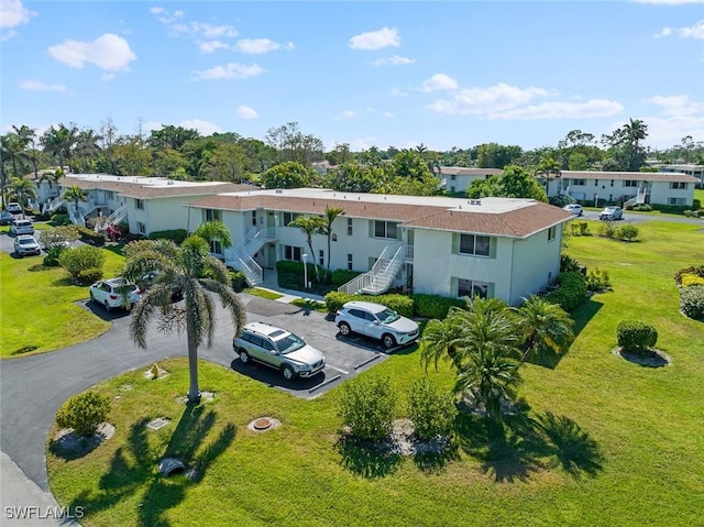 drone / aerial view with a residential view