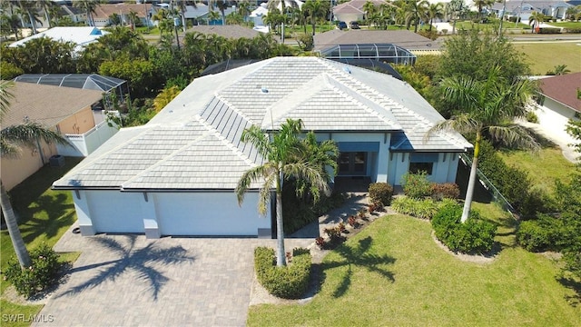 aerial view featuring a residential view
