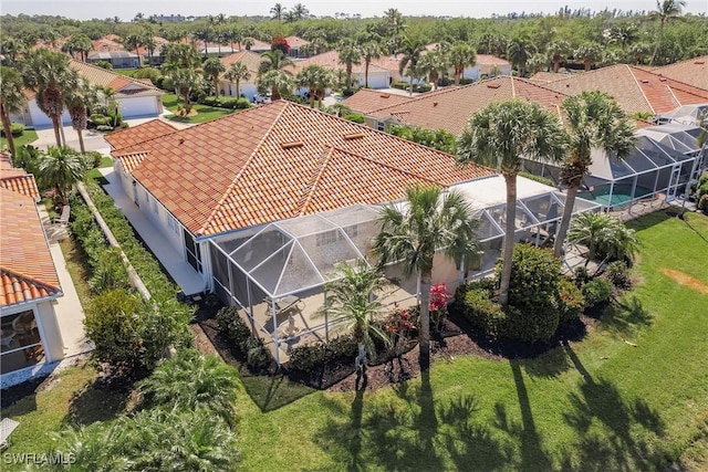 drone / aerial view with a residential view