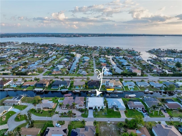 836 Miramar Ct, Cape Coral, FL 33904 - birds eye view of property with a residential view and a water view