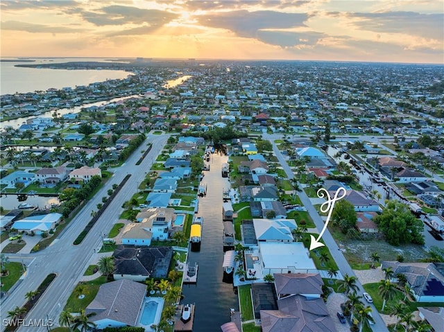 836 Miramar Ct, Cape Coral, FL 33904 - aerial view with a residential view and a water view