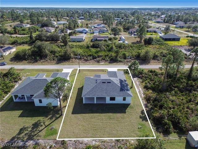 aerial view with a residential view