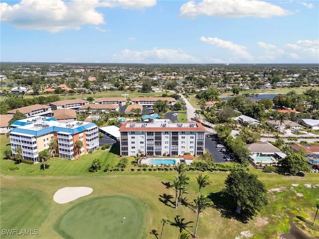 drone / aerial view featuring golf course view