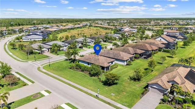 aerial view with a residential view