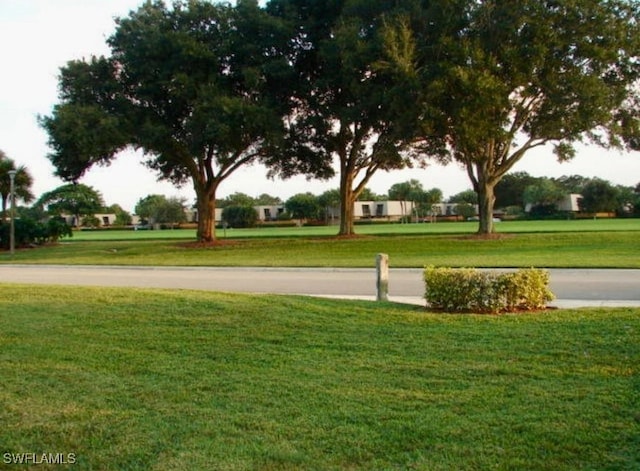 view of property's community featuring a lawn