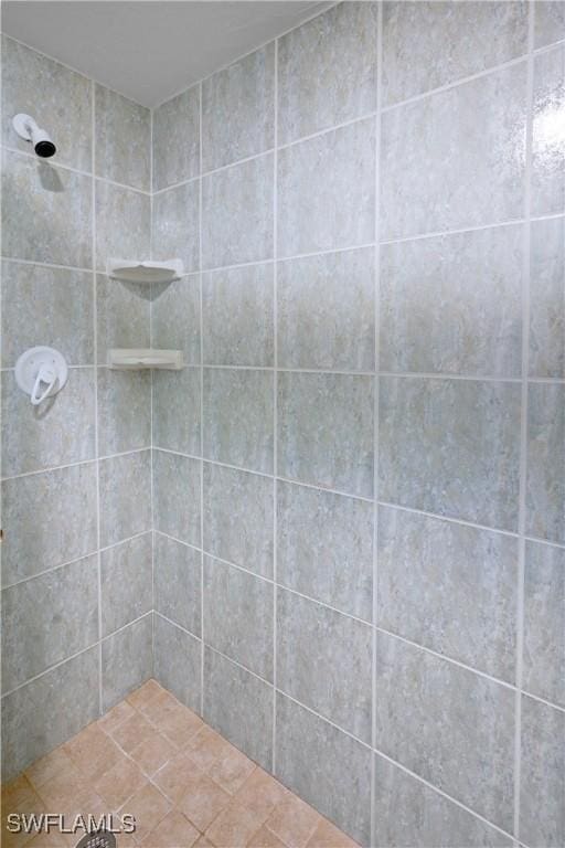 bathroom with tiled shower