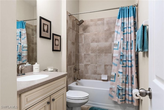6849 Il Regalo Cir, Naples, FL 34109 - full bathroom with shower / bath combination with curtain, vanity, and toilet