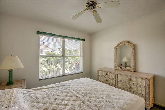 bedroom featuring a ceiling fan