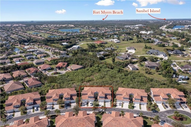 bird's eye view featuring a residential view