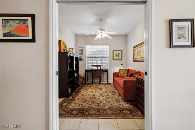 14571 Glen Cove Dr Unit 1001, Fort Myers, FL 33919 - interior space with light tile patterned floors, baseboards, and ceiling fan