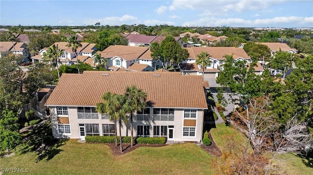 bird's eye view with a residential view