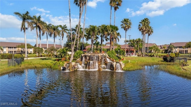 property view of water with a residential view