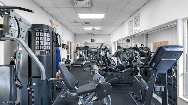 14571 Glen Cove Dr Unit 1001, Fort Myers, FL 33919 - workout area featuring a drop ceiling and visible vents