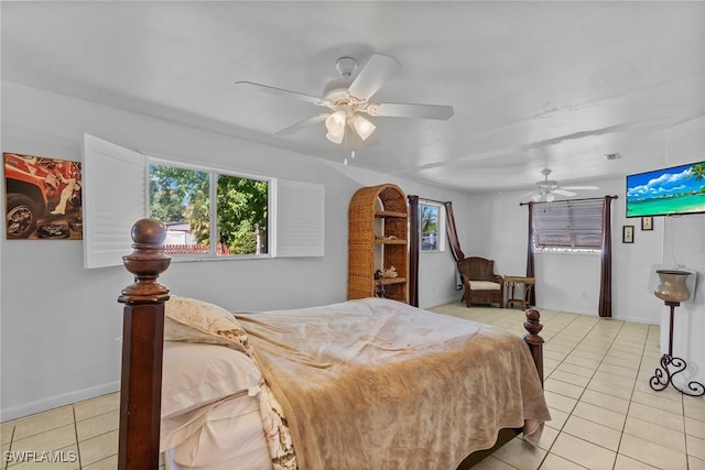 2032 Bahama Ave, Fort Myers, FL 33905 - bedroom with light tile patterned flooring, baseboards, and ceiling fan