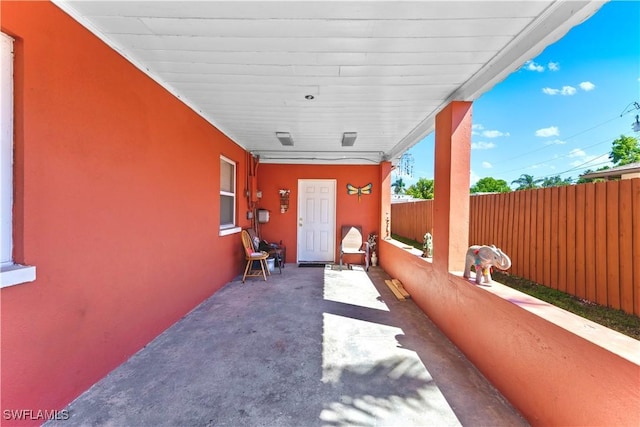 view of patio / terrace with fence