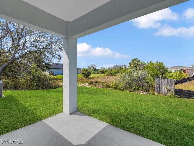 view of yard with a patio area