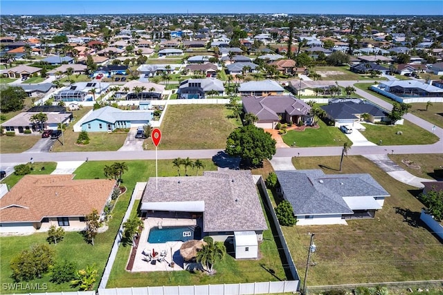 aerial view featuring a residential view