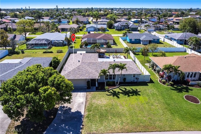 bird's eye view featuring a residential view