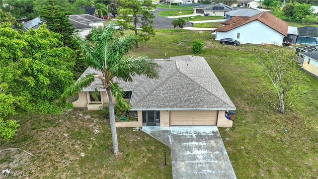 aerial view with a residential view