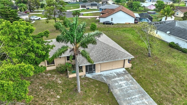 drone / aerial view with a residential view