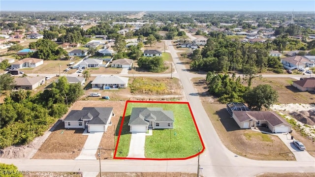 drone / aerial view with a residential view
