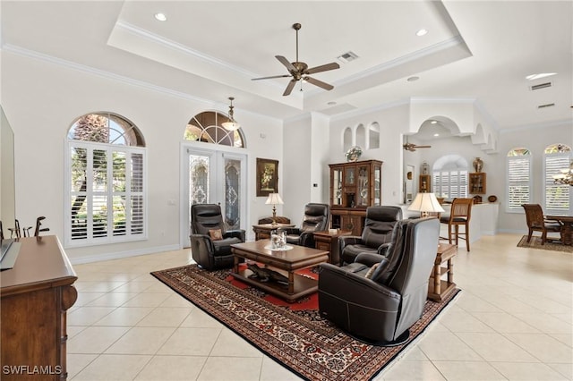 2874 Lone Pine Ln, Naples, FL 34119 - living area with ceiling fan, light tile patterned flooring, and a wealth of natural light