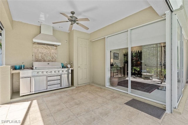 2874 Lone Pine Ln, Naples, FL 34119 - view of patio / terrace with ceiling fan and a grill