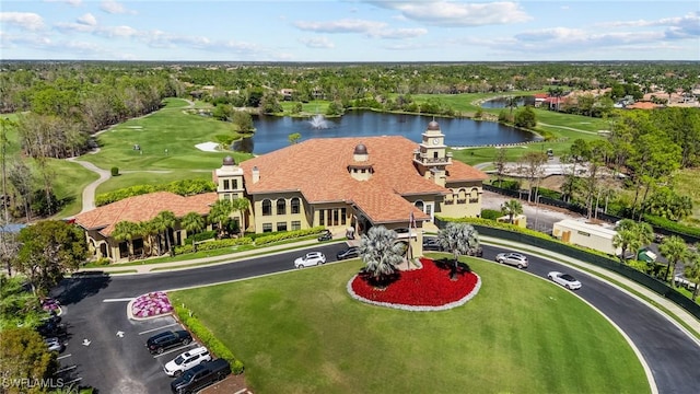 2874 Lone Pine Ln, Naples, FL 34119 - birds eye view of property with a water view and golf course view