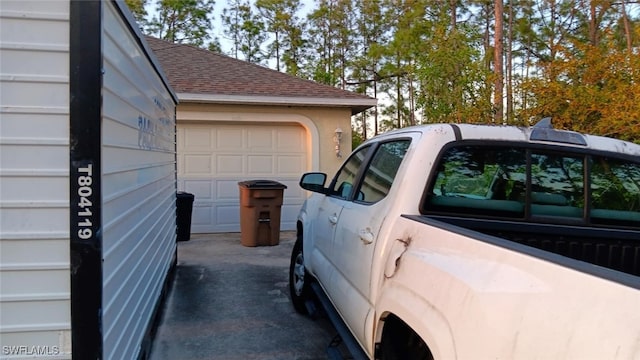 view of garage