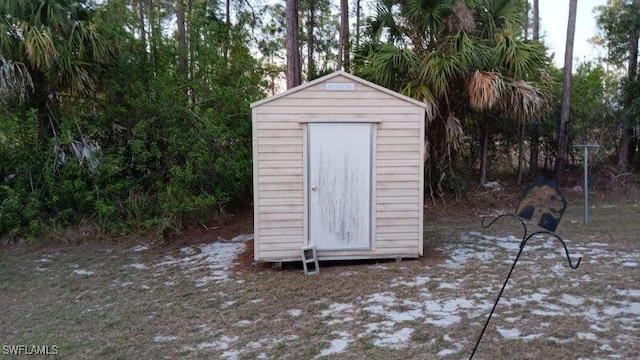 view of shed