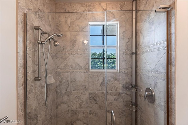 interior details with tiled shower