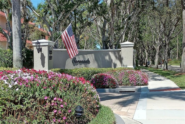 view of community sign