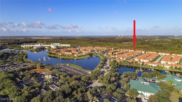 16114 Via Solera Cir Unit 106, Fort Myers, FL 33908 - aerial overview of property's location with a large body of water and nearby suburban area