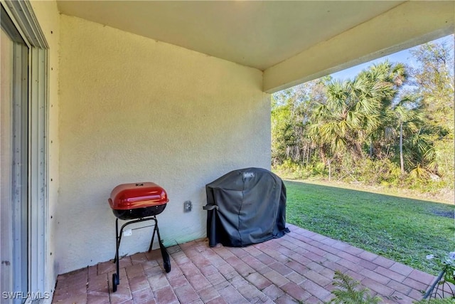 view of patio featuring grilling area