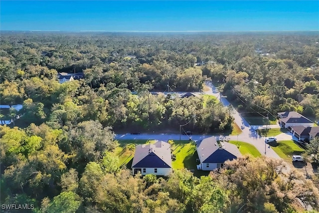 aerial view with a forest view