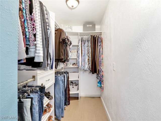 view of walk in closet