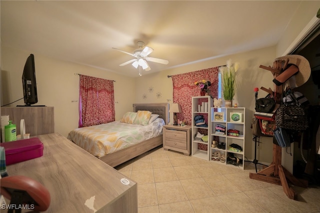 1862 Moreno Ave, Fort Myers, FL 33901 - bedroom featuring light tile patterned floors and ceiling fan