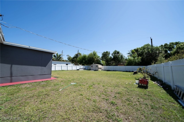 1862 Moreno Ave, Fort Myers, FL 33901 - view of yard featuring an outdoor structure, a fenced backyard, and a shed