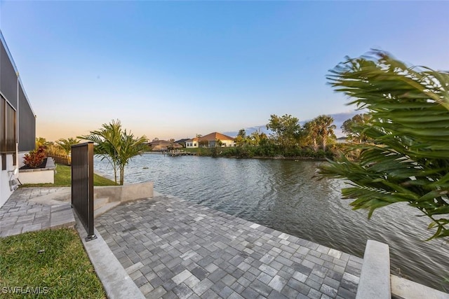 exterior space with a boat dock