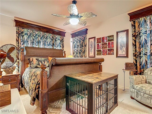 2030 Rio Nuevo Dr, North Fort Myers, FL 33917 - bedroom with carpet floors, ceiling fan, and baseboards
