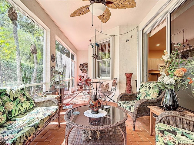 2030 Rio Nuevo Dr, North Fort Myers, FL 33917 - sunroom featuring brick floors