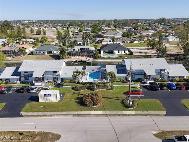 aerial view with a residential view