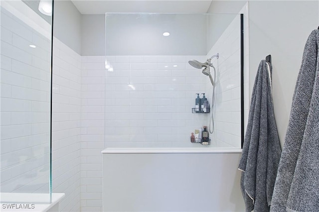 bathroom with a walk in shower