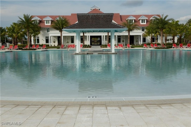 pool with a patio area